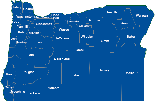State of Oregon County Results Link Map